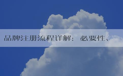 品牌注冊(cè)流程詳解：必要性、申請(qǐng)條件、費(fèi)用標(biāo)準(zhǔn)和申請(qǐng)方式