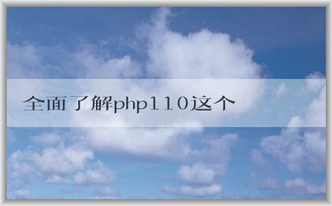 全面了解php110這個型號的硬件配置及使用方法