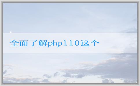 全面了解php110這個型號的硬件配置及使用方法